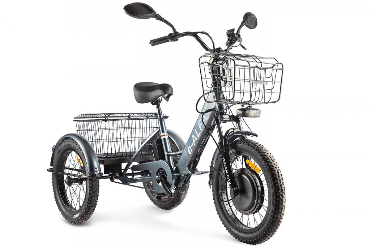 Трицикл GREEN CITY e-ALFA Trike Серый - фото 1 - id-p210854673