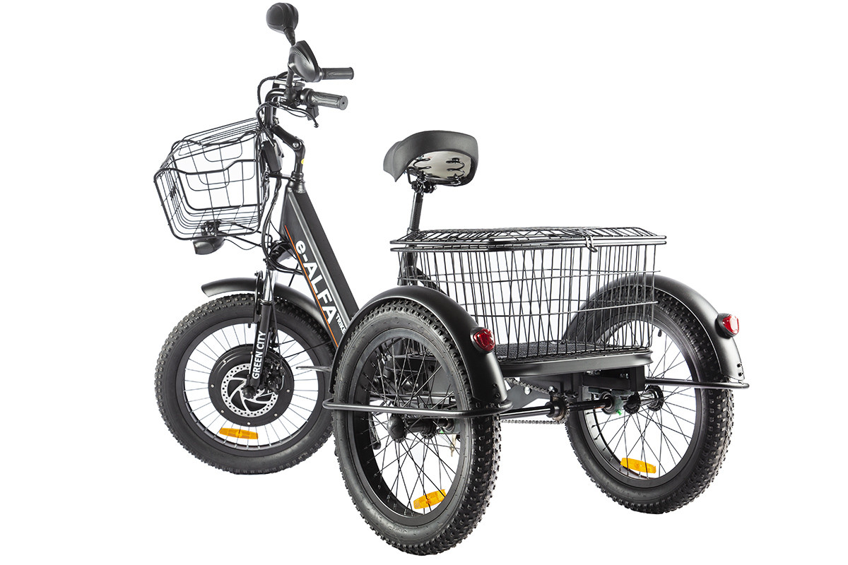 Трицикл GREEN CITY e-ALFA Trike Серый - фото 2 - id-p210854673