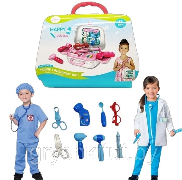 Детский чемоданчик "HAPPY DOCTOR" на 13 предметов - фото 1 - id-p210864645
