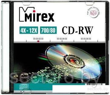 CD-RW диск Mirex 700Mb 4-12х UL121002A8S (SlimCase, 1 шт.) - фото 1 - id-p210845297