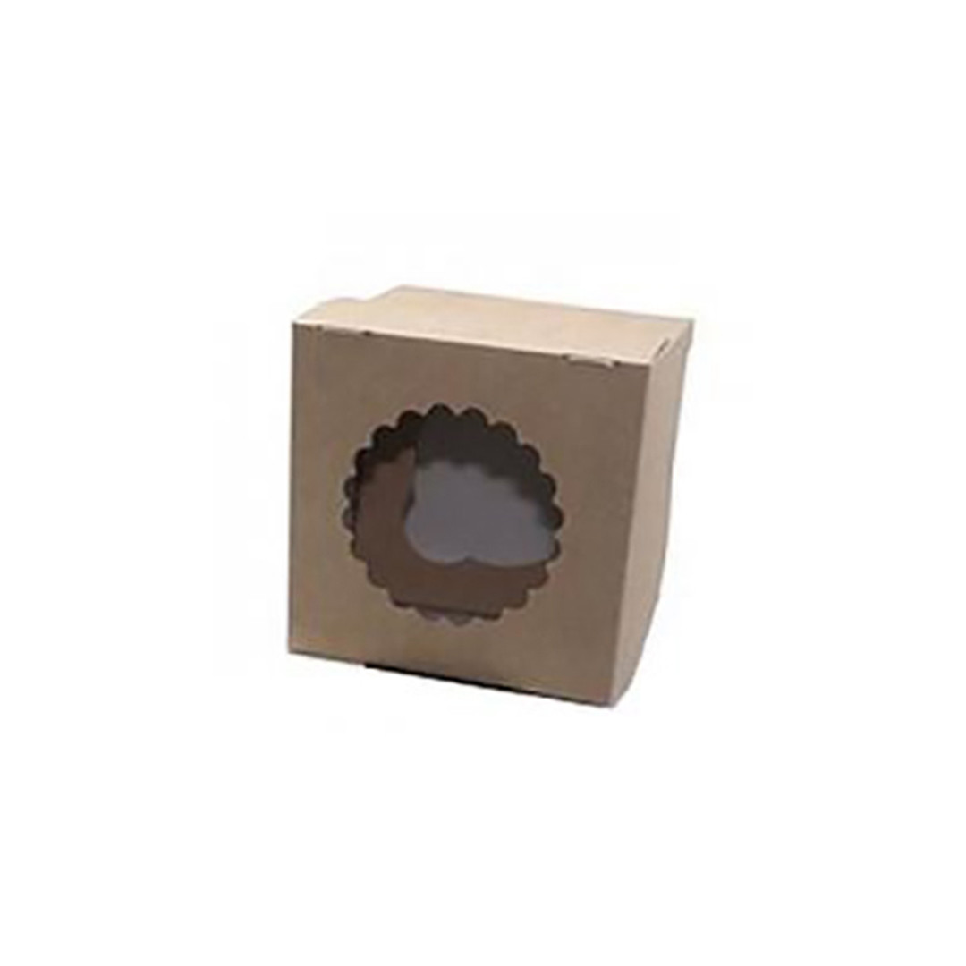Коробка для капкейков с окном (на 1 шт), 100х100х h100 мм - фото 2 - id-p137044744