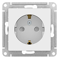 РОЗЕТКА с заземлением со шторками, цвет Лотос (SCHNEIDER ELECTRIC ATLAS DESIGN)