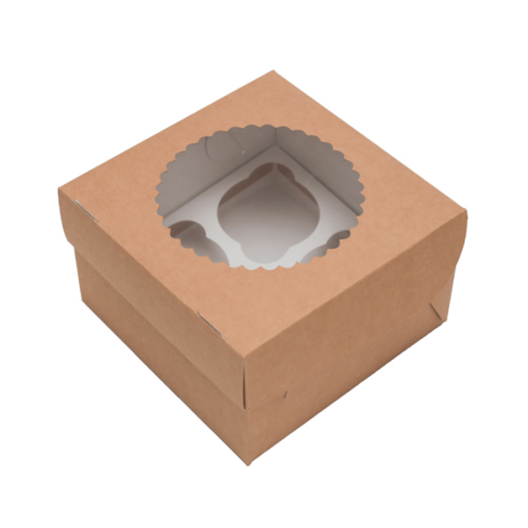 Коробка для капкейков с окном (на 4 шт), 160х160х h100 мм - фото 4 - id-p137044775