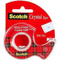 КЛЕЙКАЯ ЛЕНТА SCOTCH "CRYSTAL" В ДИСПЕНСЕРЕ, 19X7.5 ММ/М