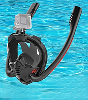 New! Маска для снорклинга с двумя трубками К3-Double / Полнолицевая маска для плавания с креплением для камеры