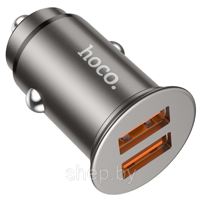 Автомобильное ЗУ Hoco NZ1 (2 USB:18W,общий выход PD36W, QC3.0+кабель Micro) цвет: металлик NEW!!! - фото 2 - id-p210907342