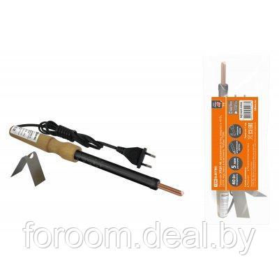 Паяльник ЭПЦН-40, деревянная ручка, мощность 40 Вт, 230 В, подставка в комплекте, "Рубин" - фото 1 - id-p210907448