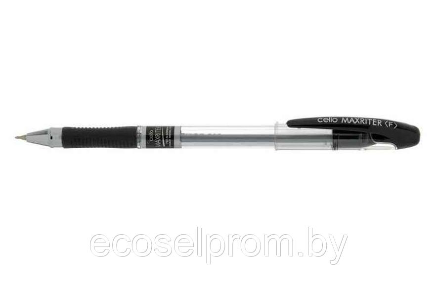 Шариковая ручка на масляной основе, ЧЕРНАЯ "Maxriter", игольчатый наконечник, резиновый держатель - фото 2 - id-p210908984