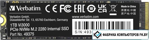 SSD Verbatim Vi3000 1TB 49375 - фото 1 - id-p210910113
