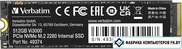 SSD Verbatim Vi3000 512GB 49374 - фото 1 - id-p210910115