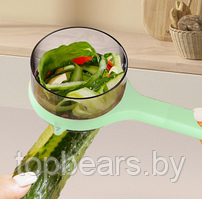 Овощечистка слайсер для чистки овощей с контейнером Splash Proof Knife / Нож - овощечистка Зеленый