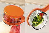 Овощечистка слайсер для чистки овощей с контейнером Splash Proof Knife / Нож - овощечистка Оранжевый, фото 3