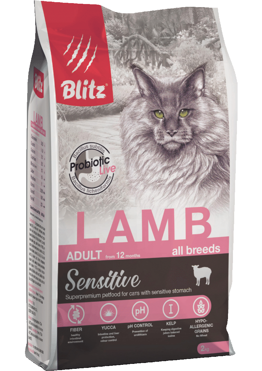 Blitz Sensitive Lamb Adult Cats (ягненок), 400 гр - фото 1 - id-p210910940
