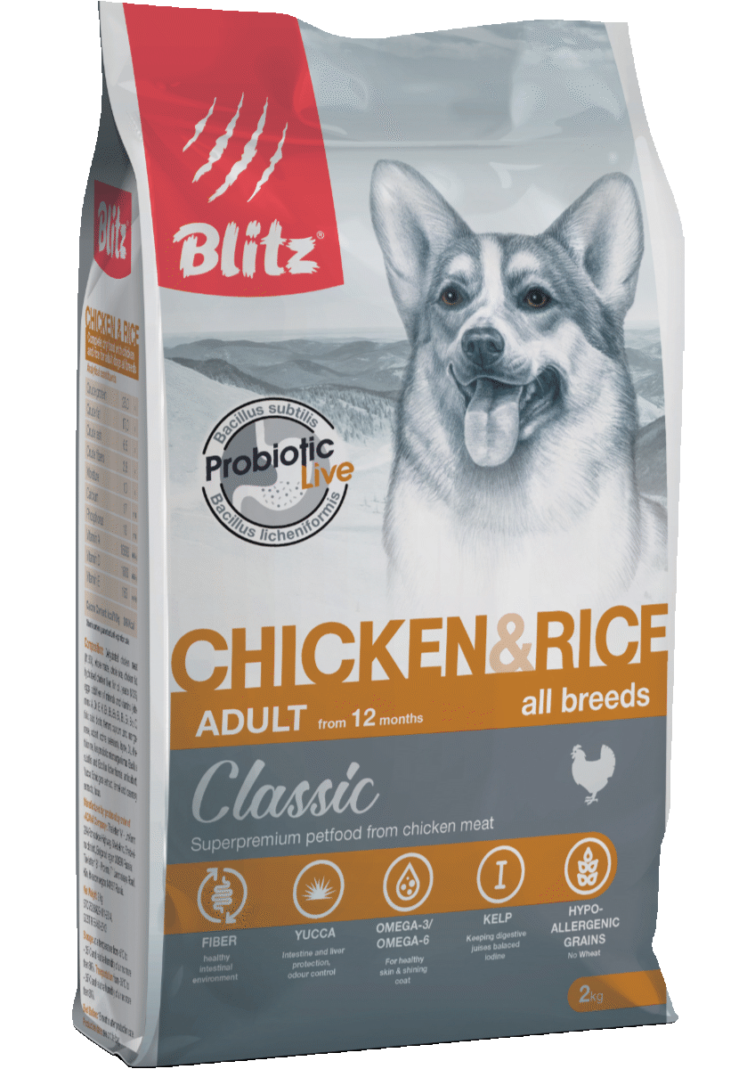 Blitz Classic Chicken & Rice Adult (курица, рис), 2 кг - фото 1 - id-p210910947