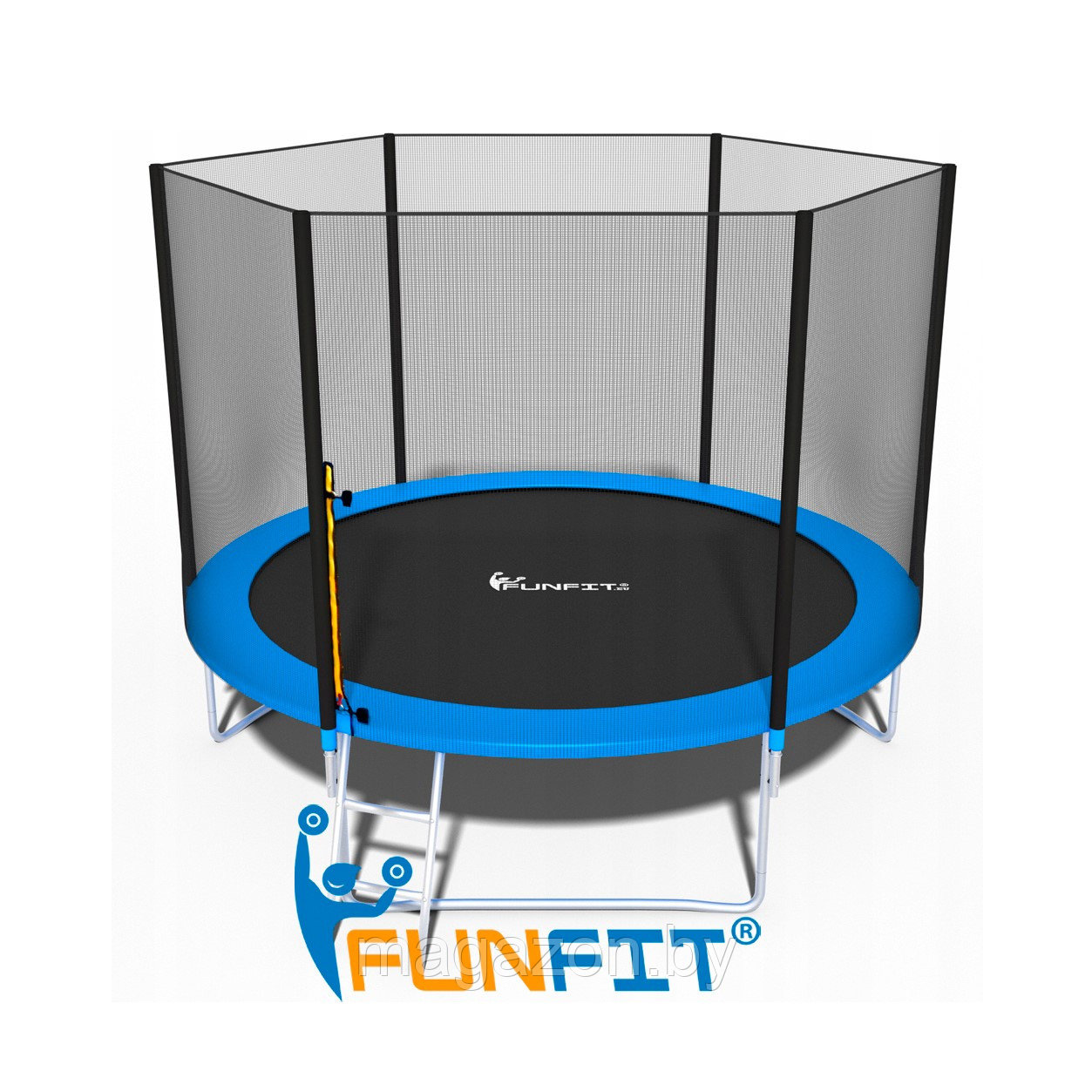 Батут Funfit 312 см - 10FT с внешней сеткой и лестницей - фото 9 - id-p210924529