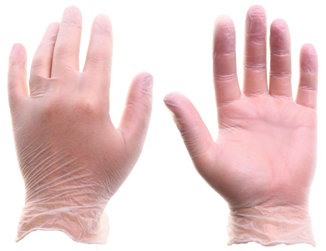 Перчатки виниловые одноразовые A.D.M. «Стандарт» размер L, 50 пар (100 шт.), прозрачные