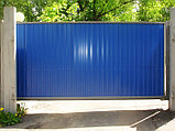 Откатные ворота, из профнастила, синий, фото 10