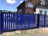 Откатные ворота, из евроштакетника, красный/вишня, фото 10