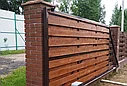 Откатные ворота, ранчо, под дерево/коричневый, фото 5