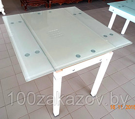 Стол кухонный раздвижной B-07. Обеденный стол трансформер стеклянный 100*60