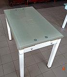 Стол кухонный раздвижной B-07. Обеденный стол трансформер стеклянный 100*60, фото 4