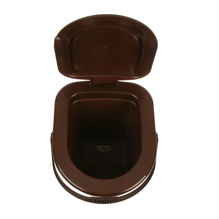 Ведро-туалет, h = 40 см, 17 л, со съёмным горшком, коричневое - фото 6 - id-p210228532