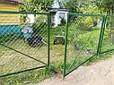 Распашные ворота, из сетки рабицы, серый, фото 7
