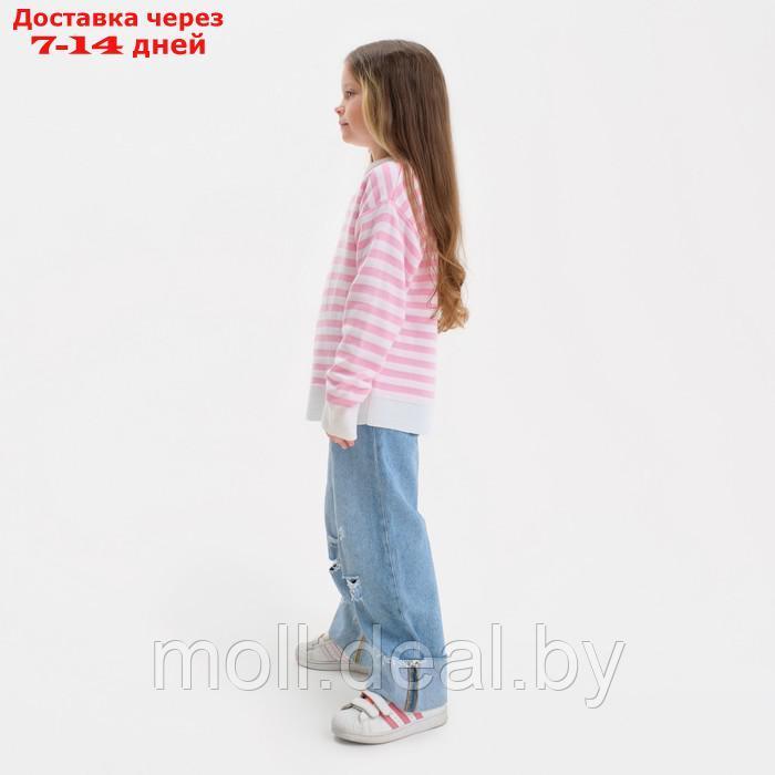 Джемпер детский KAFTAN, белый/розовый, р.34 (122-128 см) - фото 3 - id-p210918746