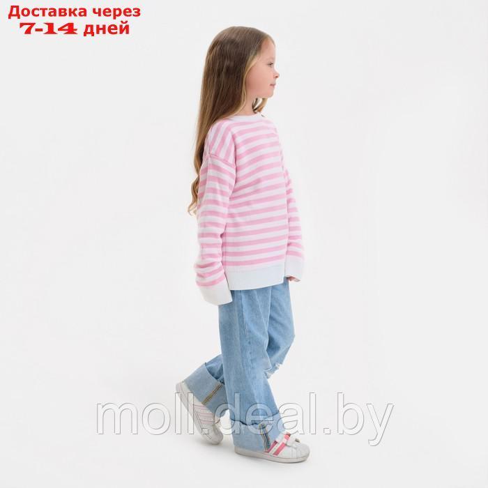 Джемпер детский KAFTAN, белый/розовый, р.34 (122-128 см) - фото 6 - id-p210918746