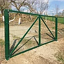 Распашные ворота, из 3D ограждения, синий, фото 5