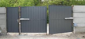 Распашные ворота, из профлиста (профнастил), черный