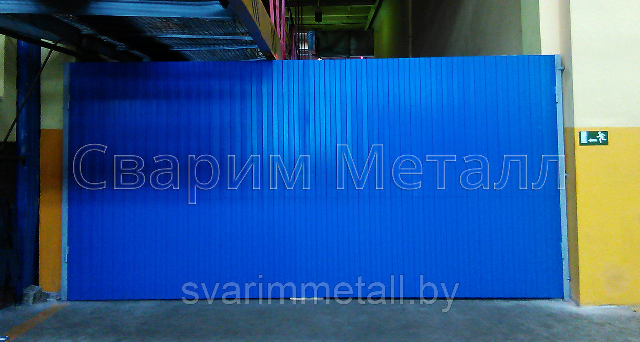 Распашные ворота, из профлиста (профнастил), синий