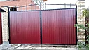 Распашные ворота, из профлиста (профнастил), синий, фото 9