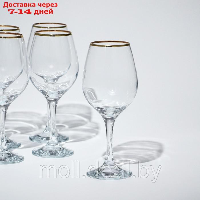Набор бокалов Amber, стеклянный, 365 мл, 6 шт, золотая кайма - фото 2 - id-p210922067