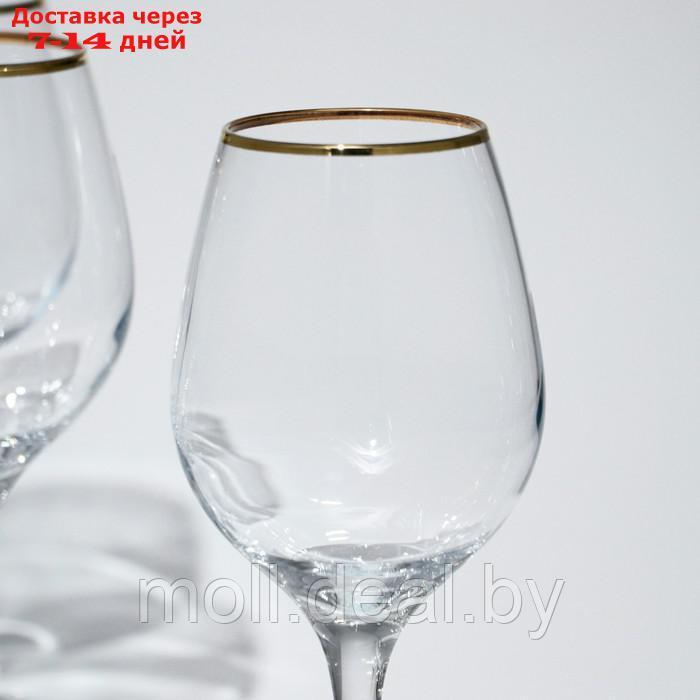 Набор бокалов Amber, стеклянный, 365 мл, 6 шт, золотая кайма - фото 3 - id-p210922067