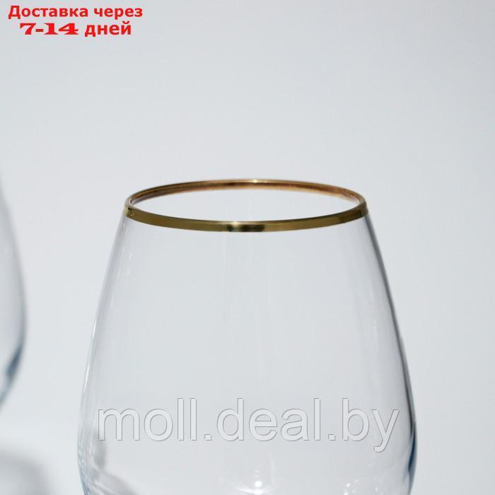 Набор бокалов Amber, стеклянный, 365 мл, 6 шт, золотая кайма - фото 5 - id-p210922067