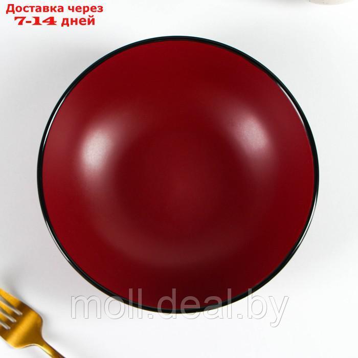 Миска керамическая Доляна "Ваниль", 700 мл, d=18 см, цвет бордовый - фото 2 - id-p210920728