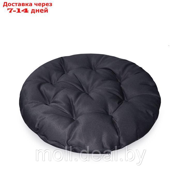 Подушка круглая на кресло непромокаемая D60 см, цвет т-серый, файберфлекс, грета 20%, пэ 80% - фото 2 - id-p210921110