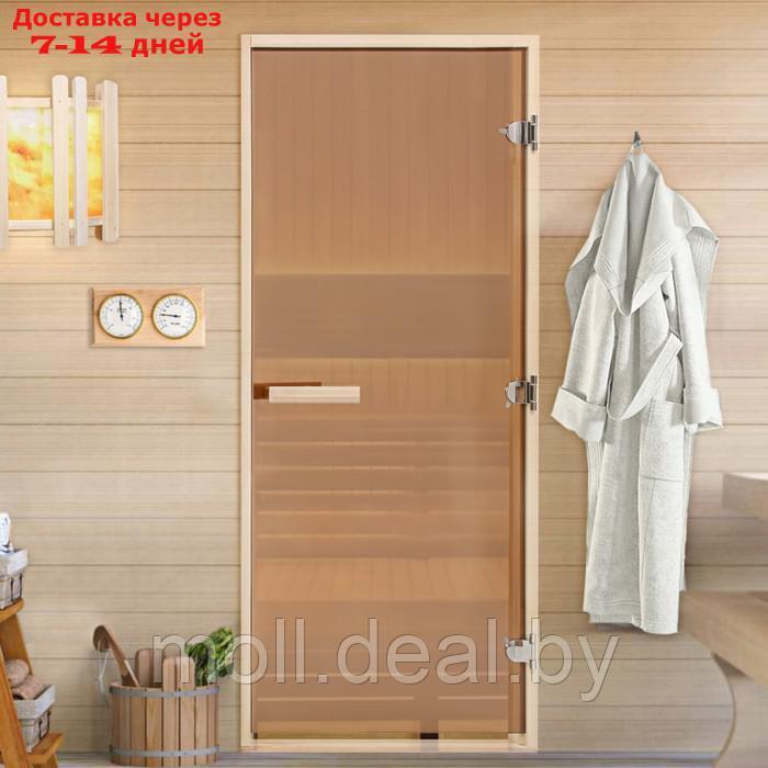 Дверь для бани и сауны "Бронза", размер коробки 180х80 см, липа - фото 1 - id-p210921167