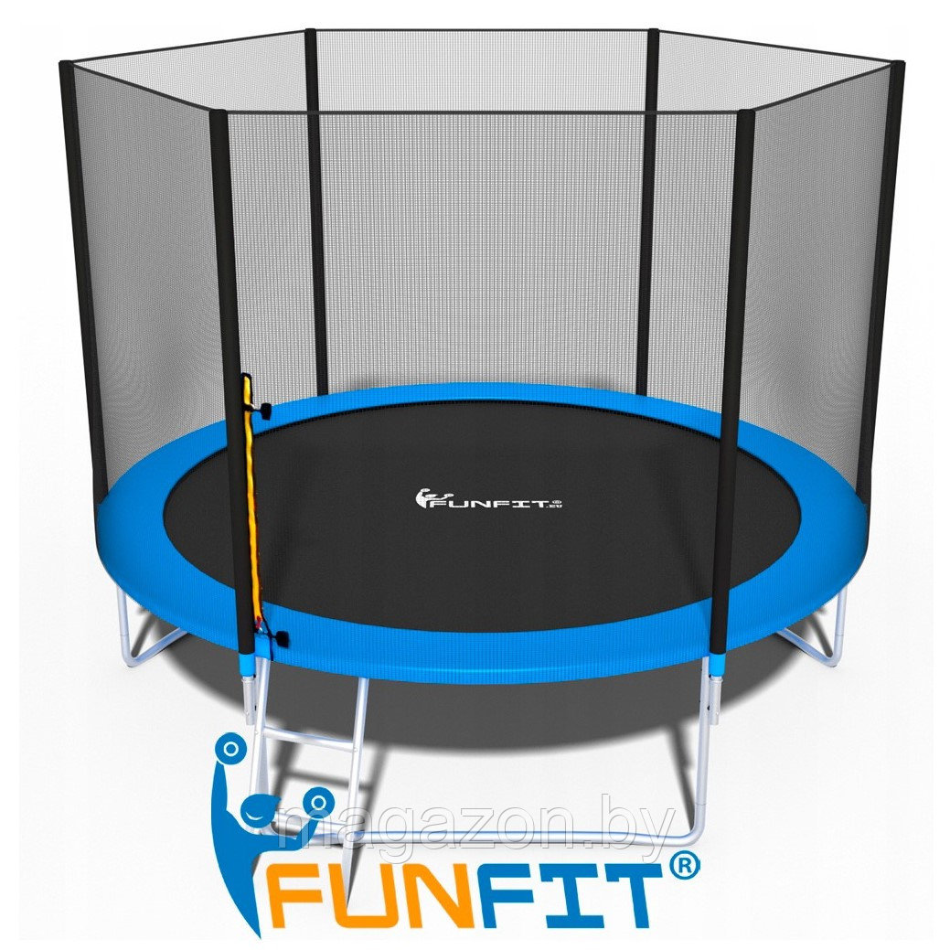 Батут Funfit 312 см - 10FT с внешней сеткой и лестницей - фото 1 - id-p210924529