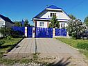 Распашные ворота, из евроштакетника, синий, фото 8