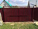 Распашные ворота, из евроштакетника, коричневый/шоколад, фото 10