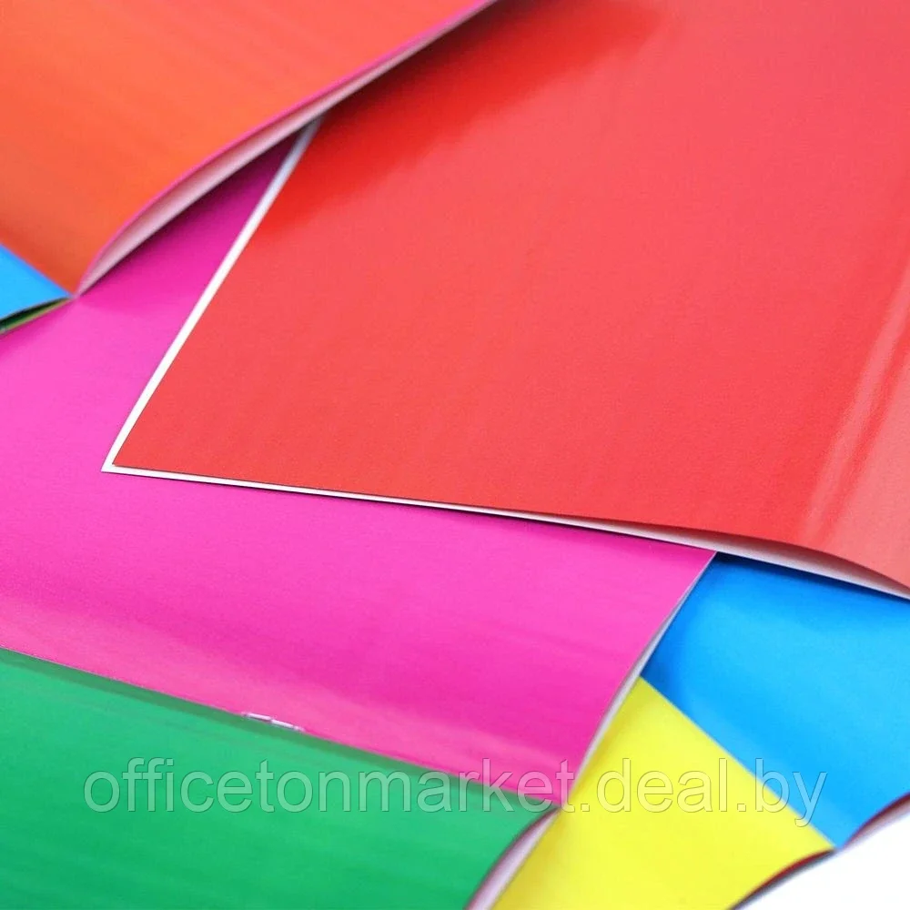 Бумага цветная мелованная "Арбузный фреш", А4, 8 цветов, 8 листов, двусторонняя - фото 4 - id-p208050072