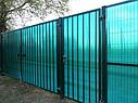 Распашные ворота, сварные с поликарбонатом, зеленый, фото 8
