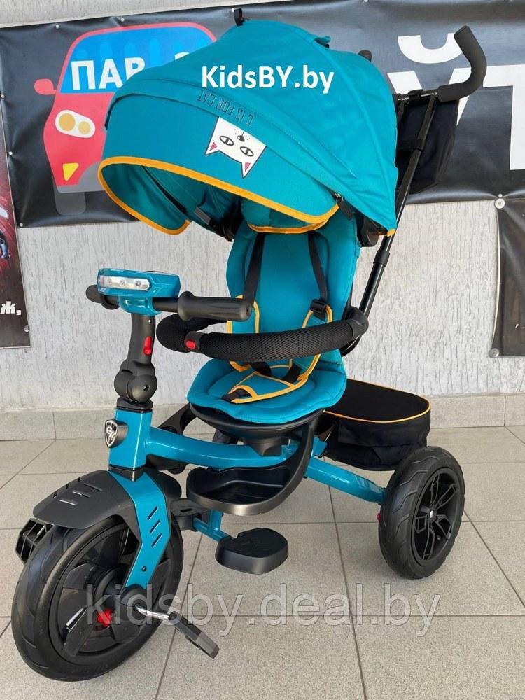 Детский трехколесный велосипед City-Ride Котик CR-B3-11NA (синий) Складной руль, поворот.сиденье, фара - фото 1 - id-p208442384