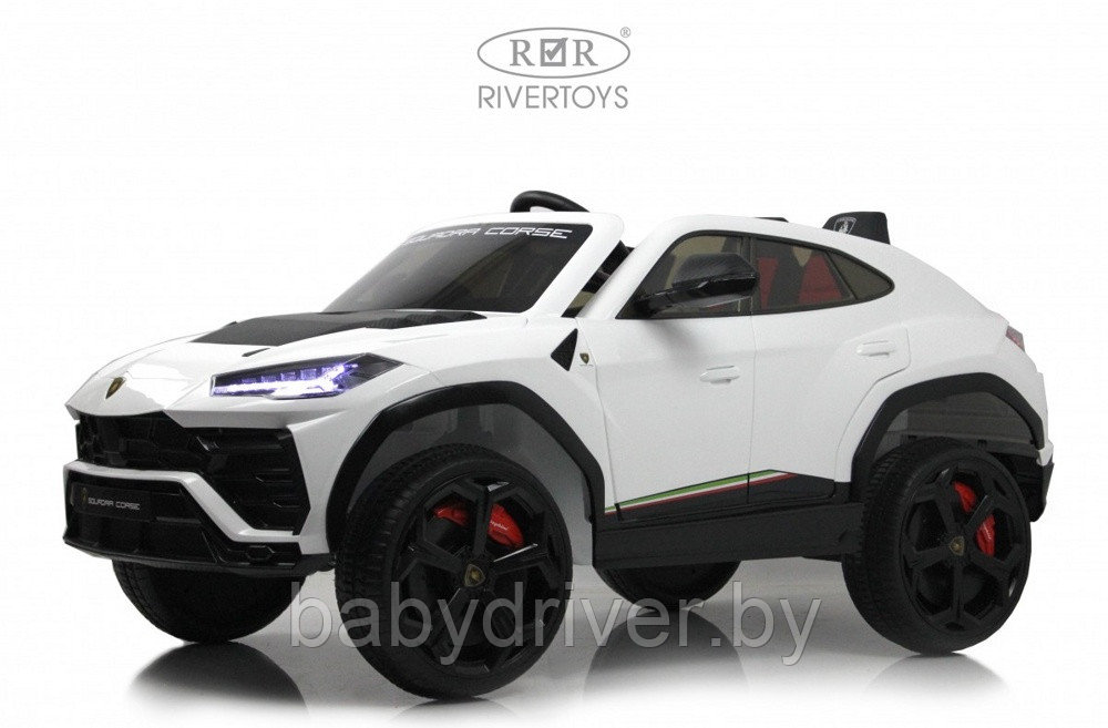 Детский электромобиль RiverToys Lamborghini Urus E777EE (белый) Полноприводный