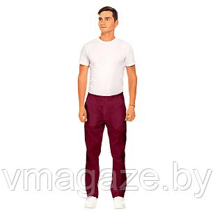 Медицинские брюки, мужские Кларк ( цвет бордовый)