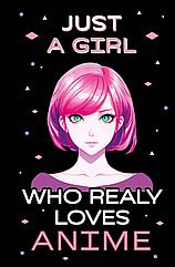 Скетчбук Just A Girl Who Loves Anime темный (твердый переплет, 96 стр)