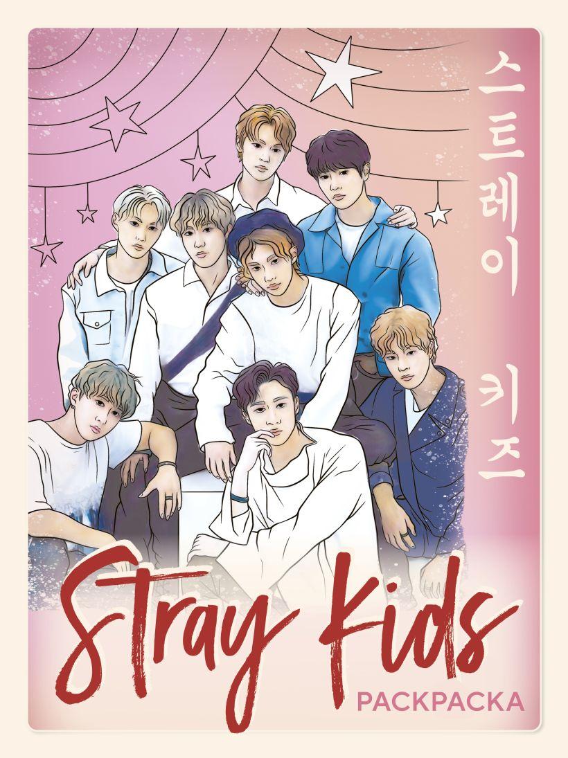 Раскраска Stray kids. С участниками одной из самых популярных k-pop групп - фото 1 - id-p209727291