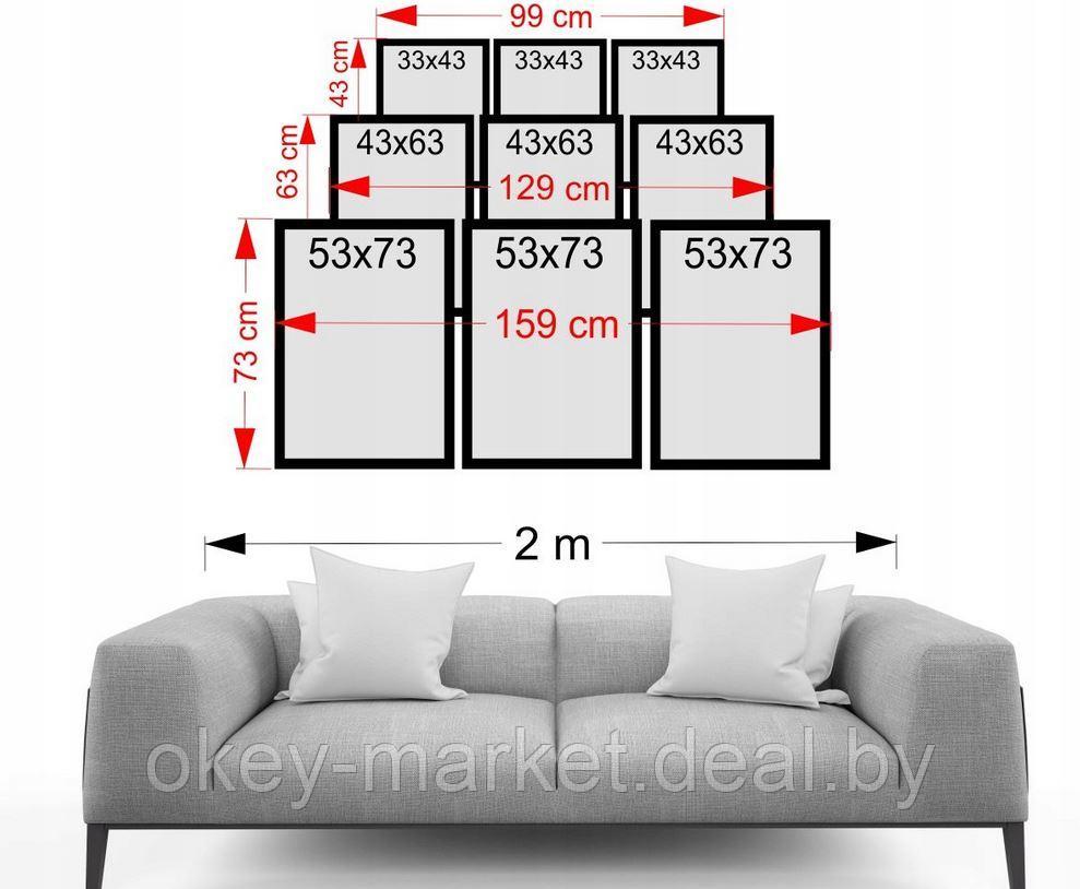 Модульная картина для интерьера размер 99x43 см Цветы и мрамор - фото 6 - id-p210939119